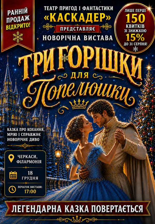 Новогодний музыкальный спектакль "Три орешка для Золушки"